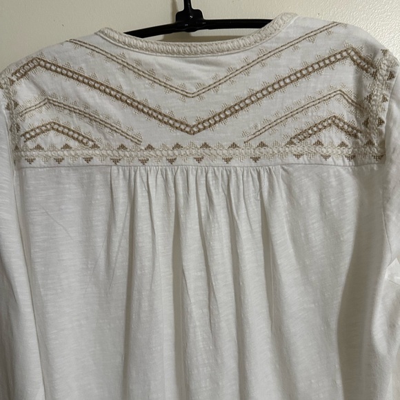 Lucky Brand Cream Relaxed Tunic with Embellished Yoke - Picture 8 of 16